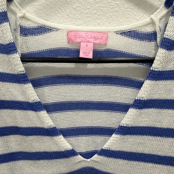 Lily Pulitzer Stasia stripe lightweight v neck cotton pullover sweater small - Picture 3 of 6